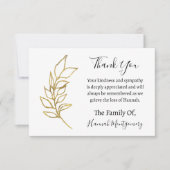 Glitter tak begrafenis sympathie dank u notitiekaartje (Voorkant)