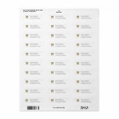 Glitter Tandheelkundige retour adres label (Full Sheet)