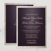 Glitter Taupe Beige Paarse moderne chique bruiloft Kaart (Voorkant / Achterkant)
