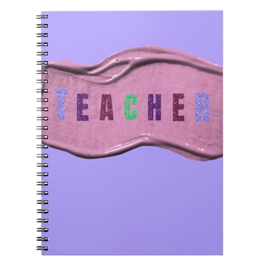 Glitter Teacher Colorful Letters  Notitieboek (Voorkant)