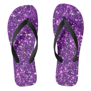 Glitter teenslippers, teenslippers met paarse kleu