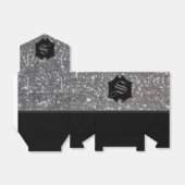 Glitter Tent monogrammed Silver Sparkle Bedankdoosjes (Uitgevouwen)