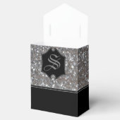 Glitter Tent monogrammed Silver Sparkle Bedankdoosjes (Geopend)