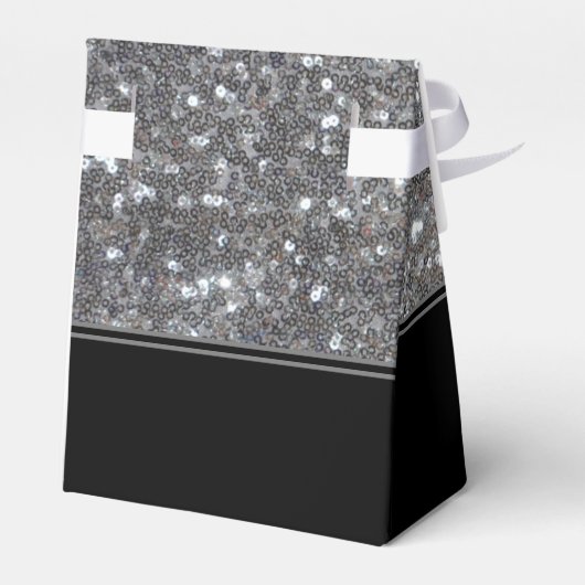 Glitter Tent monogrammed Silver Sparkle Bedankdoosjes (Achterkant)