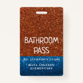 Glitter terug naar school Colors Bathroom Hall Pas Badge (Voorkant)
