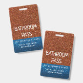 Glitter Terug naar school Kleuren Badkamer Hal Pas Badge (Voor- en achterkant)