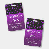 Glitter Terug naar school sterren Badkamer halpas Badge (Voor- en achterkant)