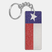 Glitter Texas flag rechthoek sleutelhanger (Voorkant Links)