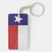 Glitter Texas flag rechthoek sleutelhanger (achterkant)
