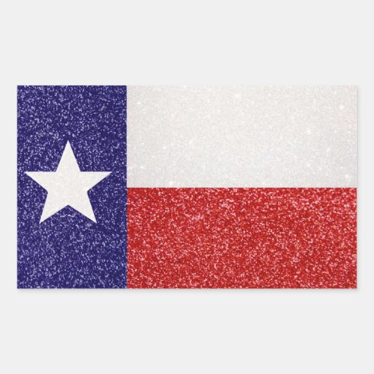 Glitter Texas flag rechthoek stickers (Voorkant)