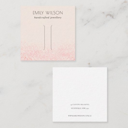 Glitter textuur Hair Clip display met glans en lic Vierkante Visitekaartje (Voorkant / Achterkant)