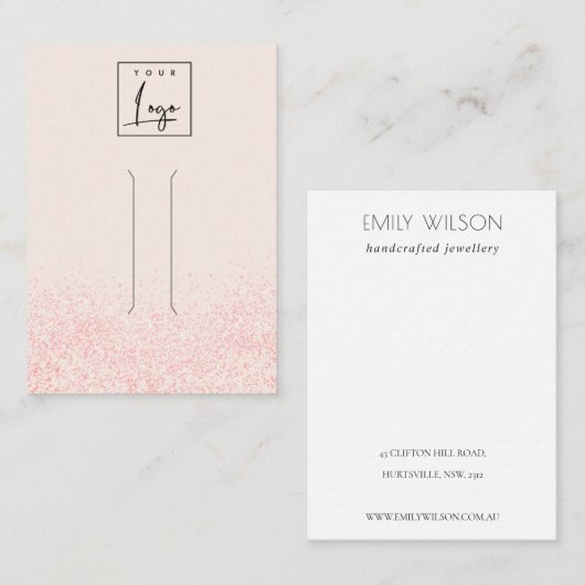 Glitter textuur Hair Clip display met glans en lic Visitekaartje (Voorkant / Achterkant)