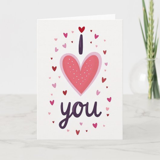 Glitter Textuur Liefde Kaart (Voorkant)