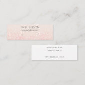 Glitter textuur met glans roze glans mini visitekaartje (Voorkant / Achterkant)