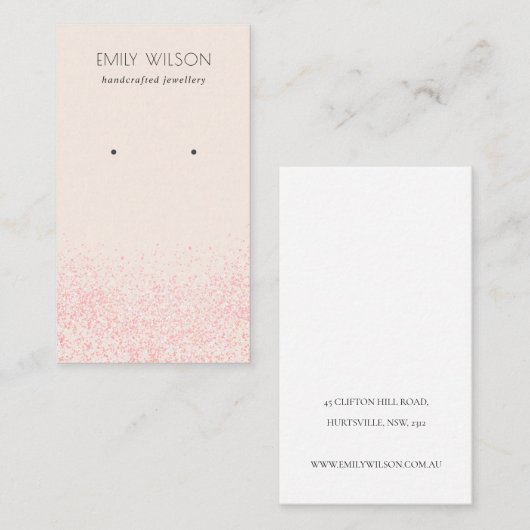 Glitter textuur met glans roze glans visitekaartje (Voorkant / Achterkant)