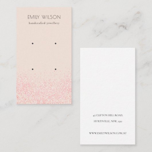 Glitter textuur met glans roze glans visitekaartje (Voorkant / Achterkant)