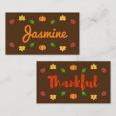 Glitter-Thanksgiving Plaatskaartje (Voorkant / Achterkant)