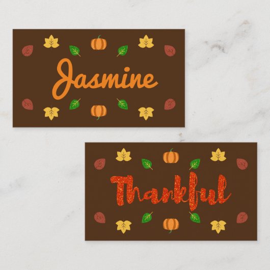 Glitter-Thanksgiving Plaatskaartje (Voorkant / Achterkant)