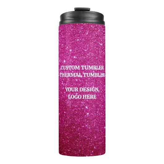 Glitter Thermal Tumbler - aangepaste reismok Thermosbeker (Voorkant)