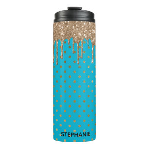 Glitter Thermal Tumbler Gold Driving Thermosbeker