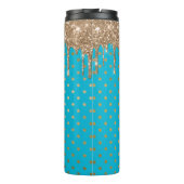 Glitter Thermal Tumbler Gold Driving Thermosbeker (Achterkant)