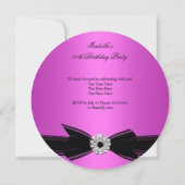 Glitter Tiara Hot Pink Diamond Bow 2 Kaart (Achterkant)