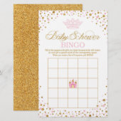 Glitter Tiara Royal Princess Baby shower Bingo (Voorkant / Achterkant)