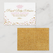 Glitter Tiara Royal Princess Luier Raffle Ticket Informatiekaartje (Voorkant / Achterkant)