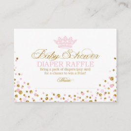 Glitter Tiara Royal Princess Luier Raffle Ticket Informatiekaartje