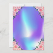 Glitter Tiara Rozen Ombre Holographic Birthday Kaart (Achterkant)