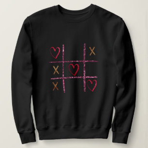 Glitter Tic Tac Toe Graphic XOXO-Valentijns Trui