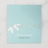 Glitter Tiffany voedsetiket kaart Plaatskaartje (Buitenkant ongevouwen)