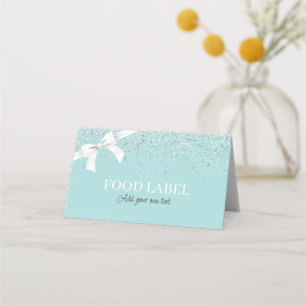 Glitter Tiffany voedsetiket kaart Plaatskaartje