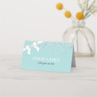 Glitter Tiffany voedsetiket kaart Plaatskaartje