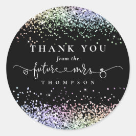 Glitter Toekomst Mrs Vrijgezellenfeest Dank u Zwar Ronde Sticker