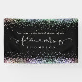 Glitter Toekomst Mrs Welcome Vrijgezellenfeest Zwa Spandoek (Horizontaal)