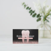 Glitter Tooth Roos Gold Dentist Benoeming Afsprakenkaartje (Staand voorkant)