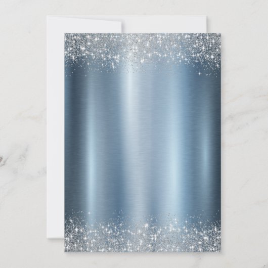 Glitter Tower Confetti ballonnen Blauw Metallic 40 Kaart (Achterkant)