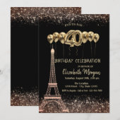 Glitter Tower Confetti Balloons 40e verjaardag Kaart (Voorkant / Achterkant)