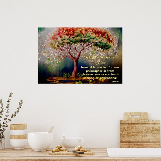 *~* Glitter Tree Unieke Etherische DIY Quote AP81 Poster (Keuken)