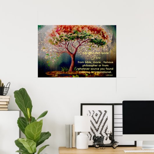 *~* Glitter Tree Unieke Etherische DIY Quote AP81 Poster (Thuiskantoor)