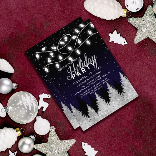 Glitter Trees Holiday Party Kaart