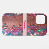 Glitter Trendy Opal Holografisch Collectie iPhone Hoesje (Achterkant horizontaal)