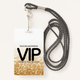 Glitter trendy VIP lanyard badge aangepast