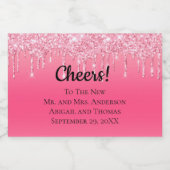 Glitter Trendy Wedding Sparkling Wijnetiket (Enkel label)