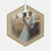 Glitter Trim voor huwelijksfeest Glas Ornament (Voorkant)