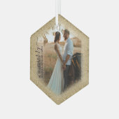 Glitter Trim voor huwelijksfeest Glas Ornament (Voorkant links)