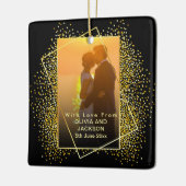 Glitter Trim voor huwelijksfeest Keramisch Ornament (Links)