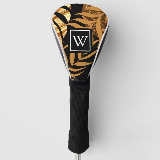 Glitter Tropische Bloemen Golfheadcover (Voorkant)