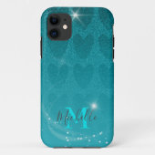 Glitter Turqouise harten Hoesje-Mate iPhone C Case-Mate iPhone Case (Achterkant)